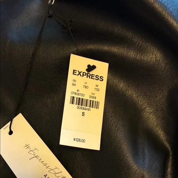 Express Black Faux Leather Midi Dress - Picture 4 of 4